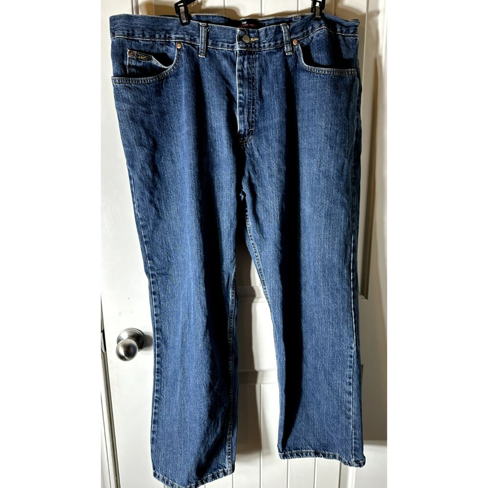 Lee Jeans Mens Relaxed Fit Straight Leg 42x30 Medium Wash